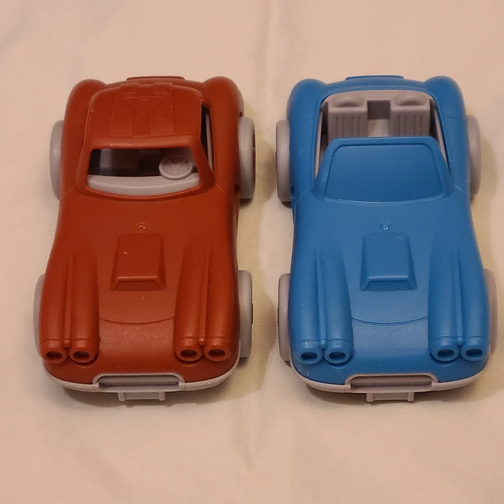 Set of 2 ~ Toy Plastic Push Cars ~ Greenbrier Intl. Turbo Series ~ Blue & Red - Picture 6 of 6